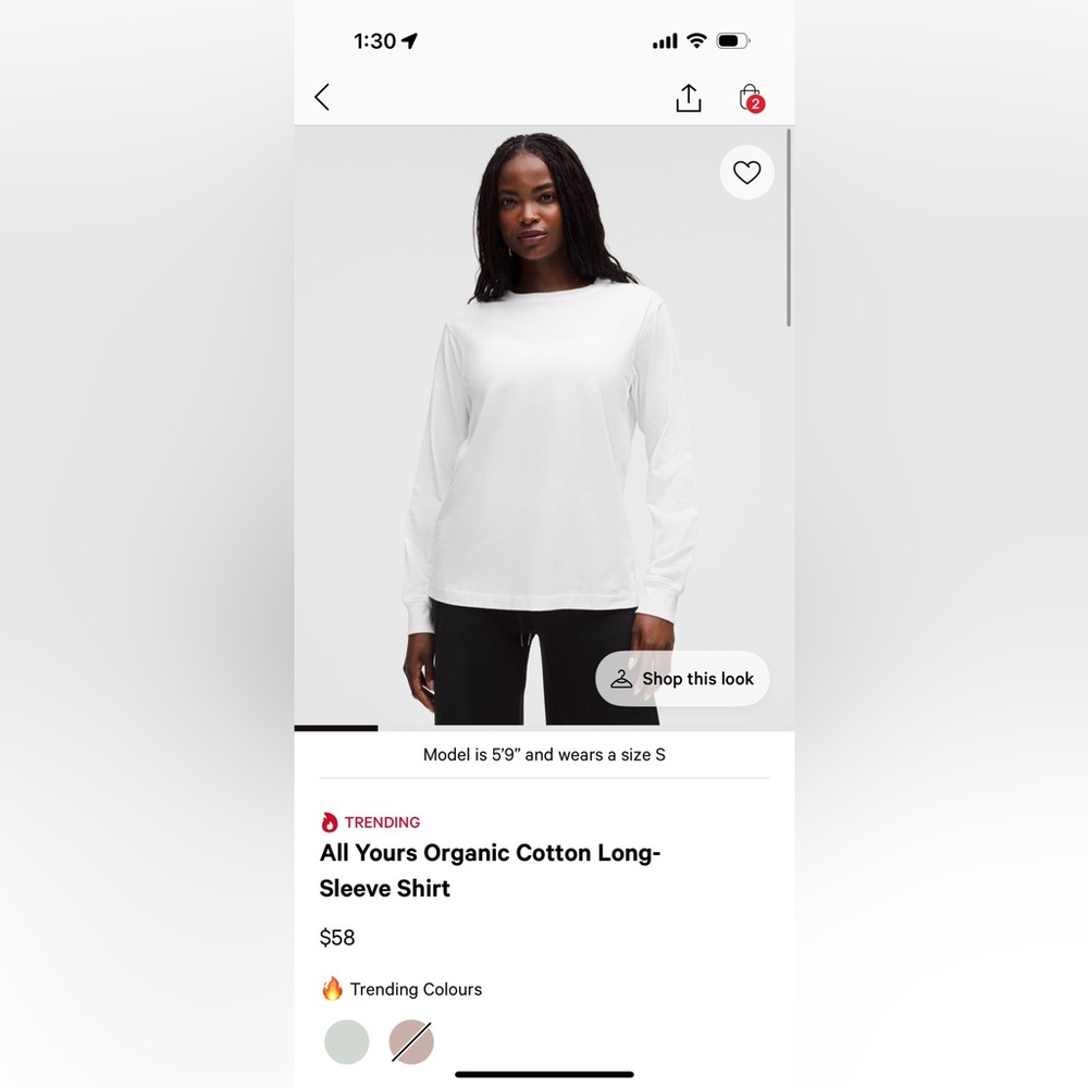 lululemon athletica White Long Sleeve Tee